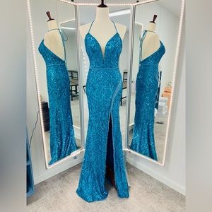 Brand New With Tags Ava Presley Prom Gown, Blue Prom Dress Size 4, Turquoise